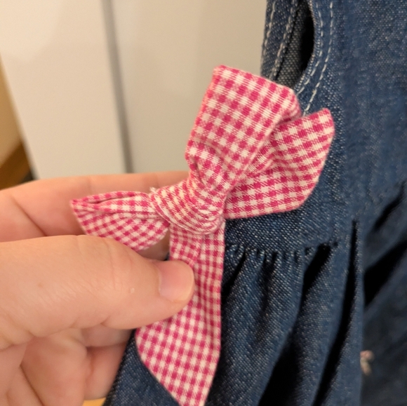 Vintage Embroidered Precious Moments Denim Dress - Picture 5 of 8